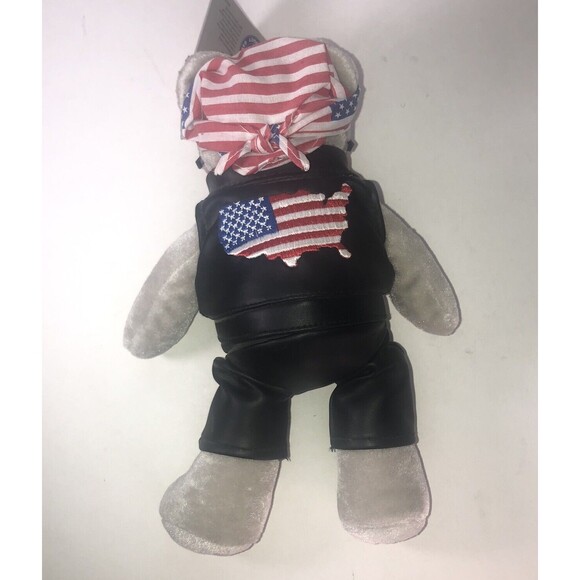 Motorcycle Stamp Bear Plush Retired 2003 USPS.13c Stamp Post Office 9" - Picture 3 of 5
